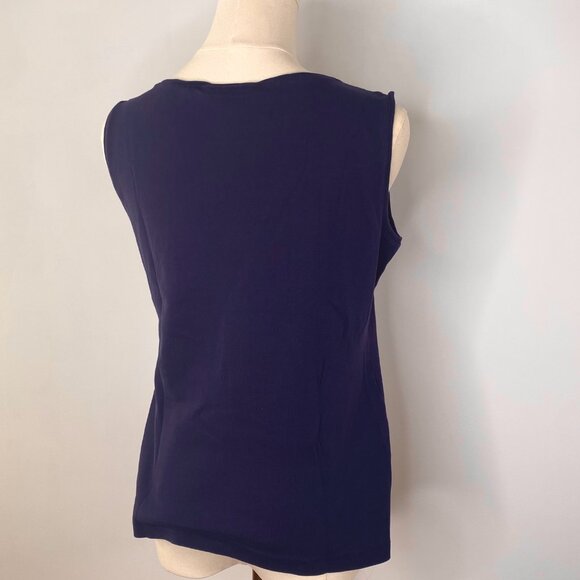 Karen Scott - Blue Sleeveless Tank Top - Picture 3 of 6